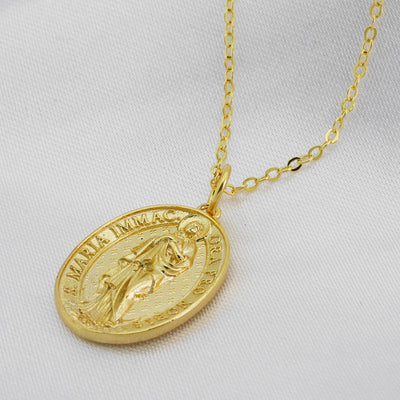 St. Maria Amulett Kette Gold