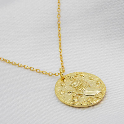 Löwen Medallion Kette Gold (Silber 925, vergoldet)