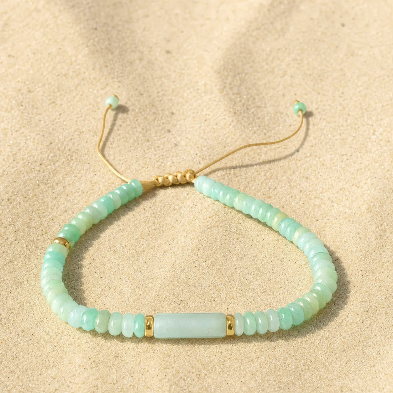 Amazonit Armband Türkis on light sand