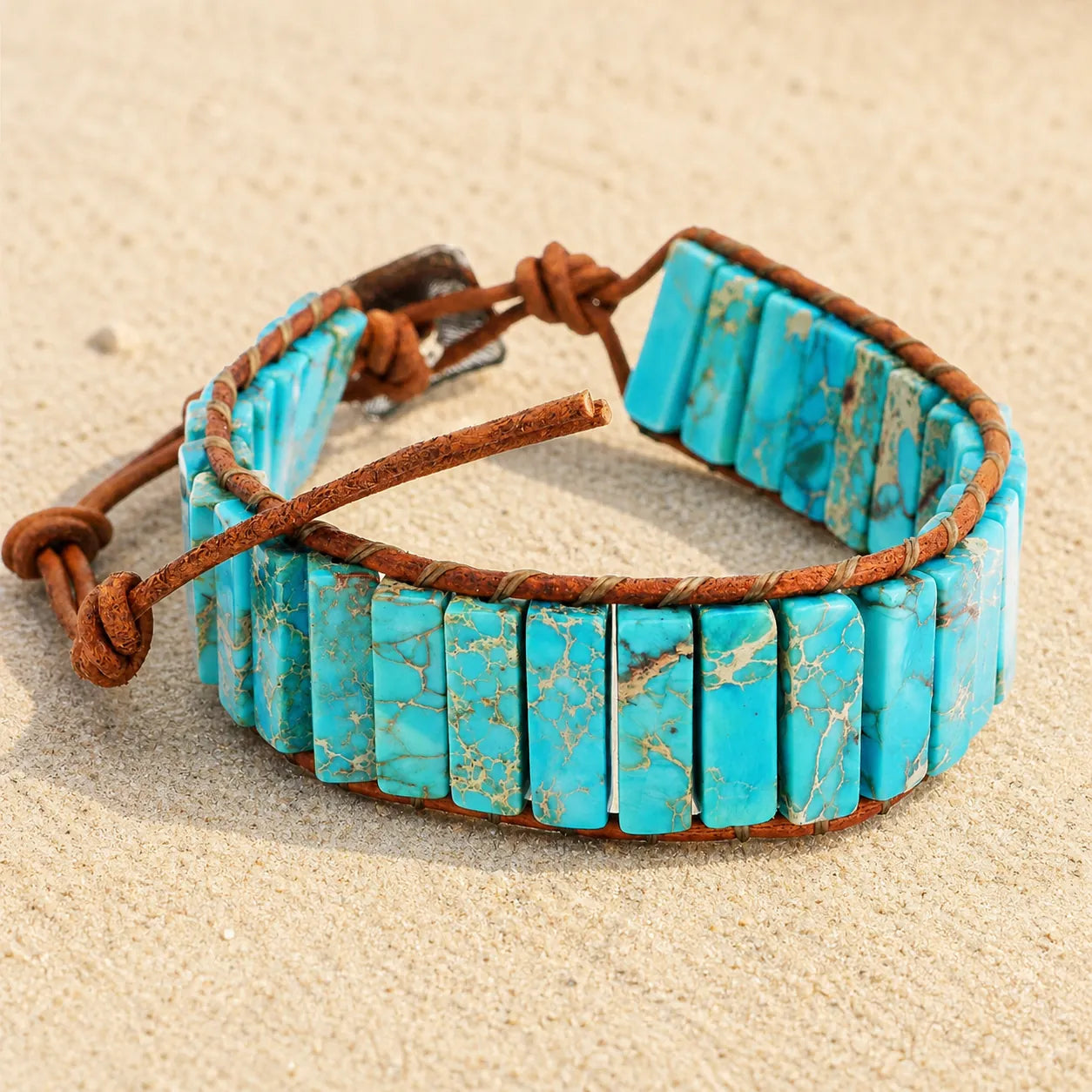 jasper bracelet on light sand