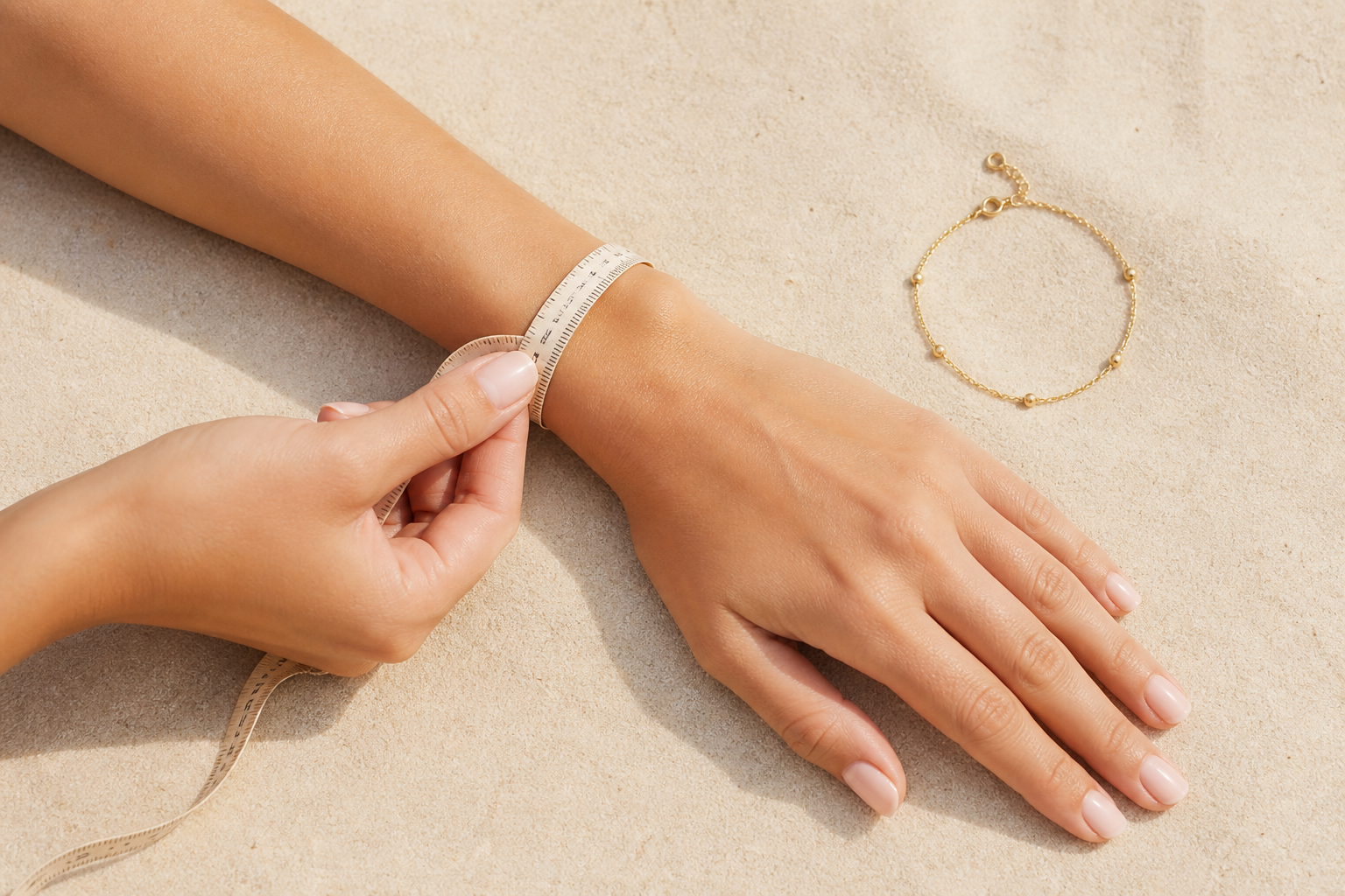 Handgelenkumfang mit einem flexiblen Maßband richtig messen