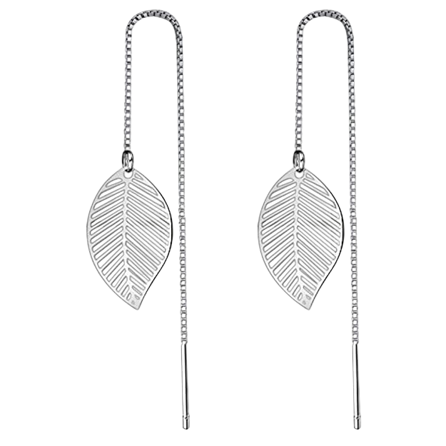 Blatt Ohrhänger Silber