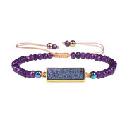 Amethyst Armband Facettiert Gold Bar Verstellbar