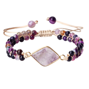 Amethyst Armband Lila Rhombus Verstellbar