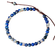 Jaspis Naturstein Armband Blau Verstellbar