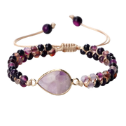 Amethyst Naturstein Armband lila Damen verstellbar
