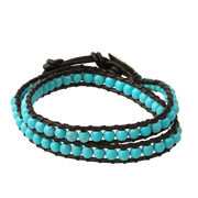 Wickelarmband Schwarz mit Lava- & Achatperlen