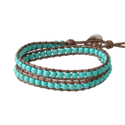 Türkis Wickelarmband mit Natursteinperlen