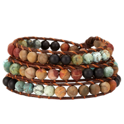 Chakra Naturstein Armband Blume Verstellbar