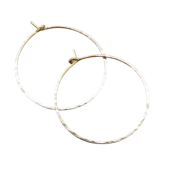 Creolen 30 mm gehämmert vergoldet