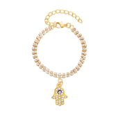 Hamsa Hand Armband Gold Zirkonia