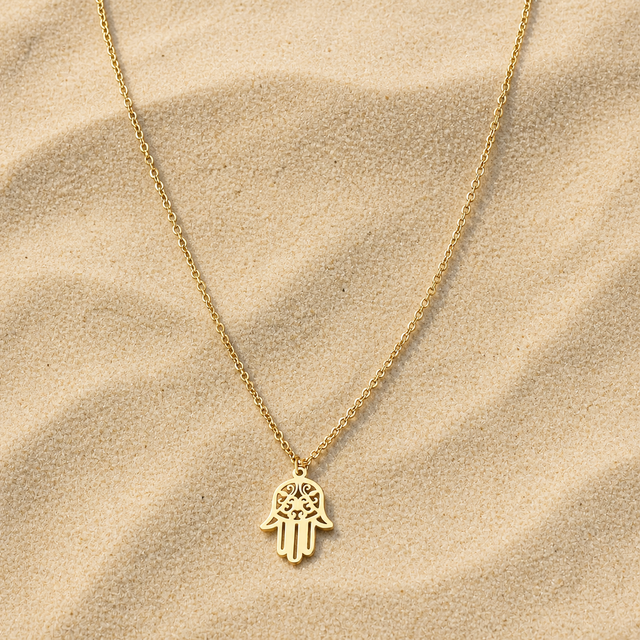 Filigrane Fatima Hand Halskette Gold