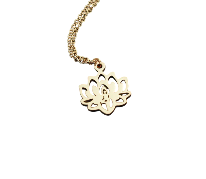 Lotusblüten Kette Roségold – Filigraner Blume Anhänger