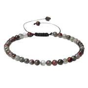 Blood Stone Boho Armband – Verstellbar, Handgemacht