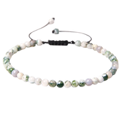 Tree Stripe Agate Boho Armband – Verstellbar, Handgemacht