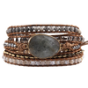 Zen-Garten Wickelarmband in Grau mit Edelstein-Statement