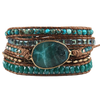 Zen-Garten Wickelarmband in Grün mit Edelstein-Statement