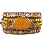Zen-Garten Wickelarmband in Gelb mit Edelstein-Statement