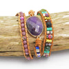 Amethyst Wickelarmband mit Lederarmband