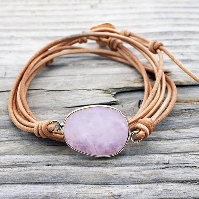 Rosenquarz Wickelarmband