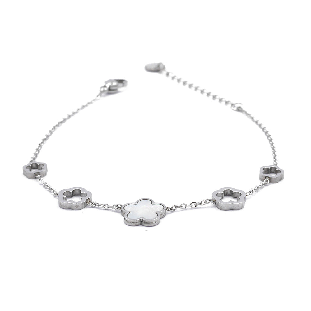 Blüten Ornament Armband Silber