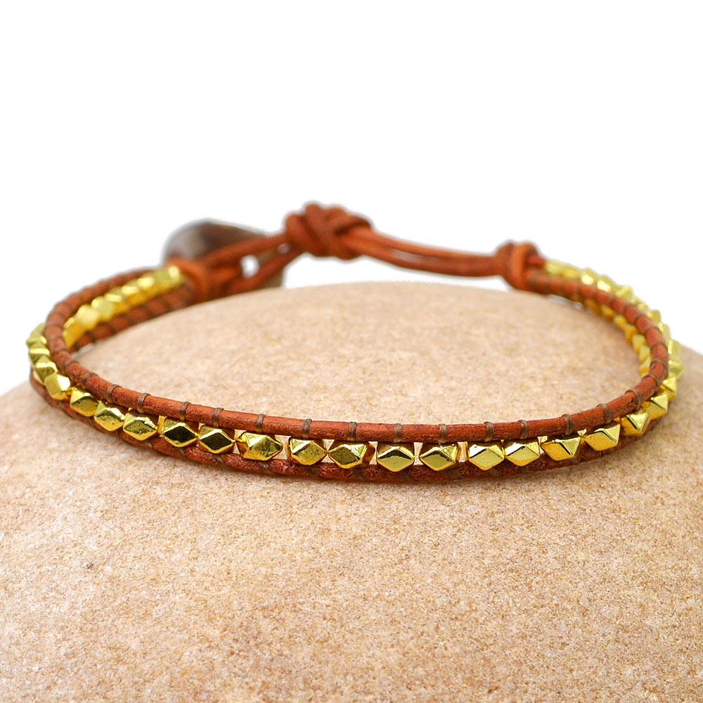 Filigranes Boho Leder Armband
