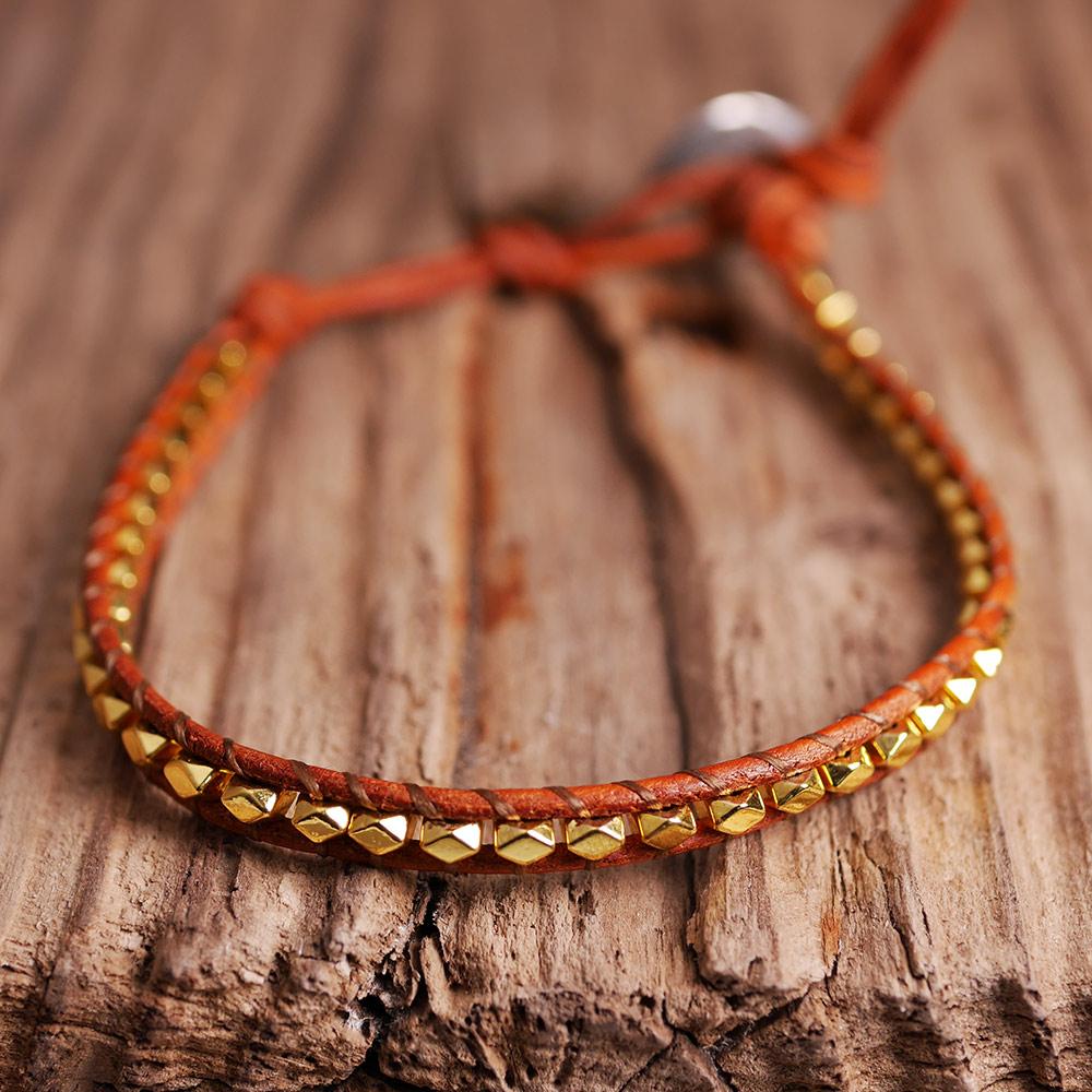 Filigranes Boho Leder Armband