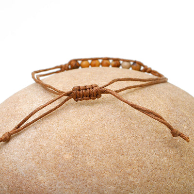 Jaspis Armband mit Wachsschnur