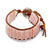 Jaspis Leder Armband in Rosa