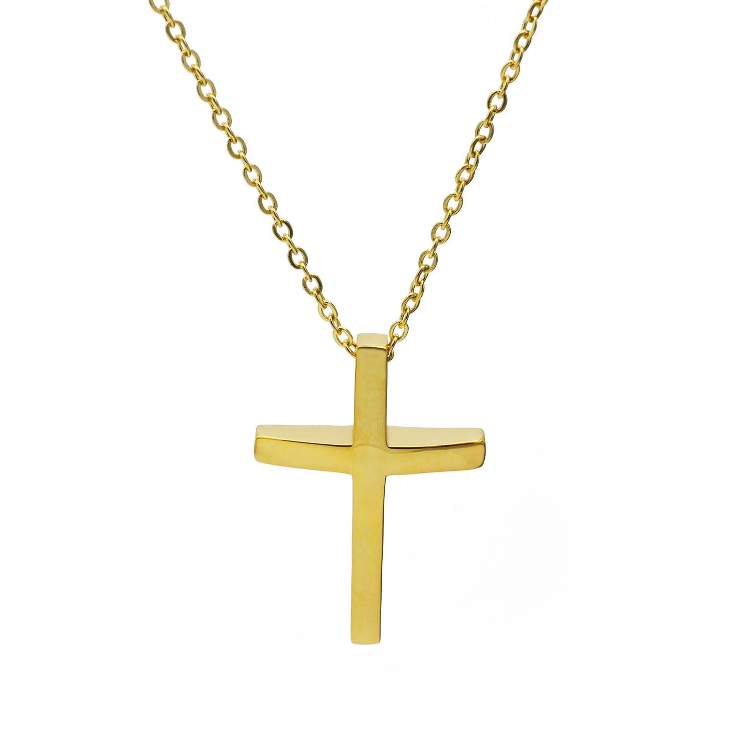 Kreuz Kette Gold (Edelstahl, vergoldet)