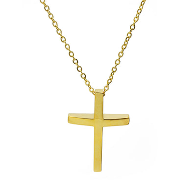 Kreuz Kette Gold (Edelstahl, vergoldet)