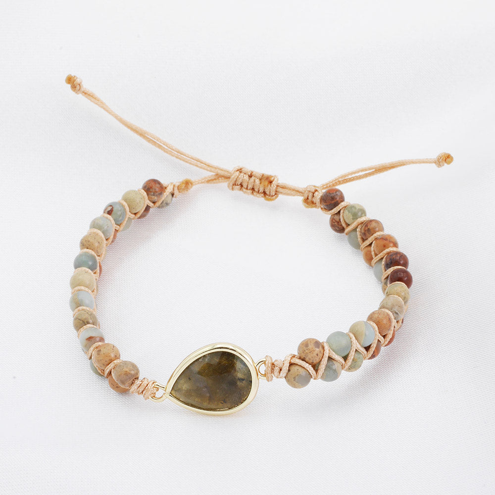 Labradorit & Naturstein Armband