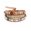 Leder Naturstein Wickelarmband