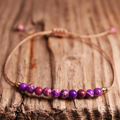 Naturstein Yoga Armband Lila