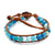 Naturstein Armband Leder Blau