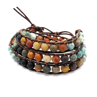 Wickel Armband Naturstein