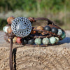 Naturstein Wickelarmband Leder
