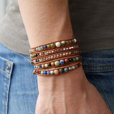 Naturstein Wickelarmband