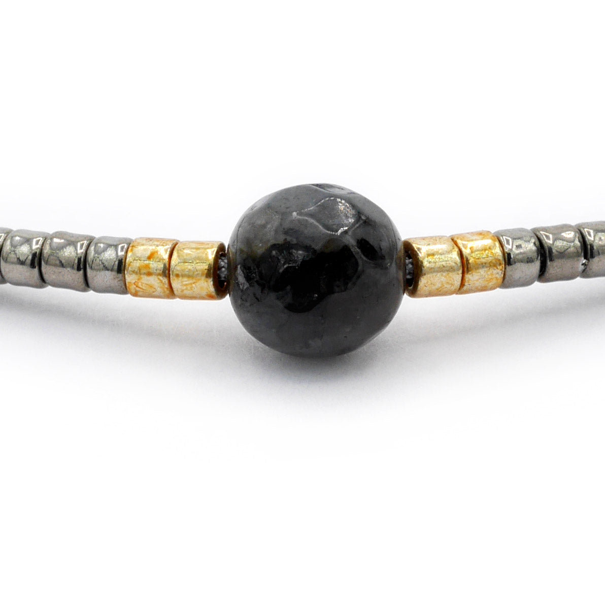 Rocailles Armband grau