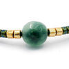 Rocailles Perlen Armband mit grünem Stein