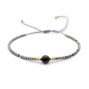 Rocailles Perlen Armband grau