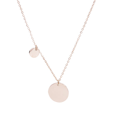 Doppelplättchen Kette Rosegold