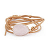 Rosenquarz Leder Armband
