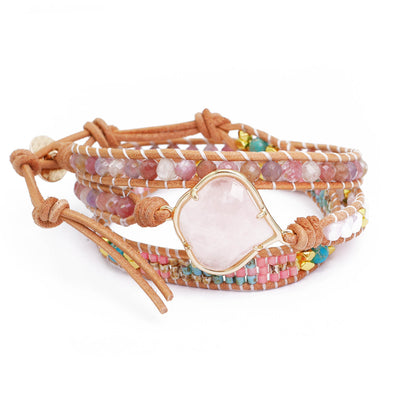 Rosenquarz Wickelarmband