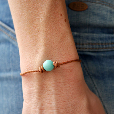 Türkis Leder Armband