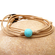 Türkis Wachsschnur Armband