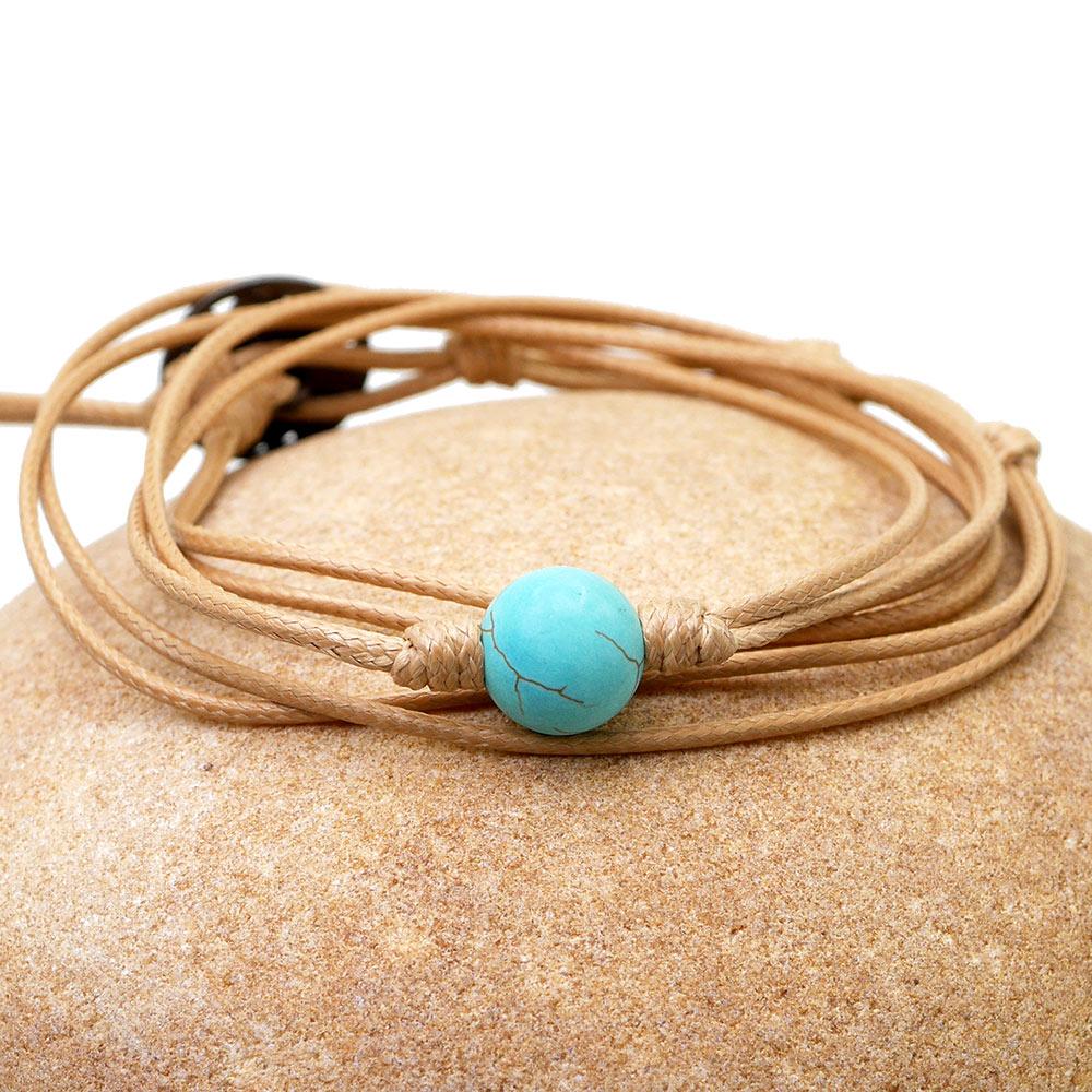 Türkis Wachsschnur Armband