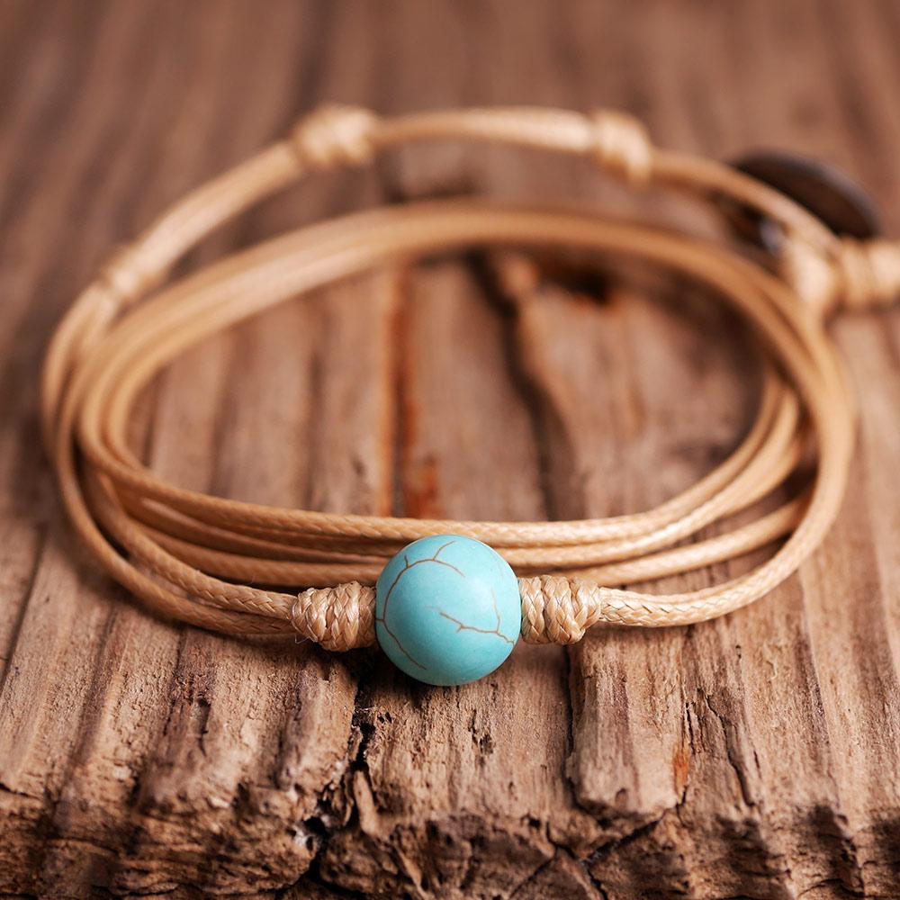 Türkis Wachsschnur Armband