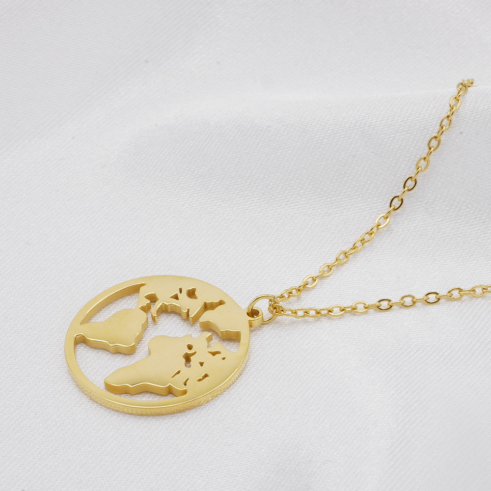 Weltkugel Halskette Gold