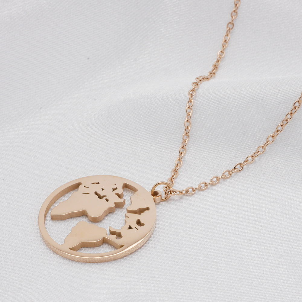 Weltkugel Kette Rosegold